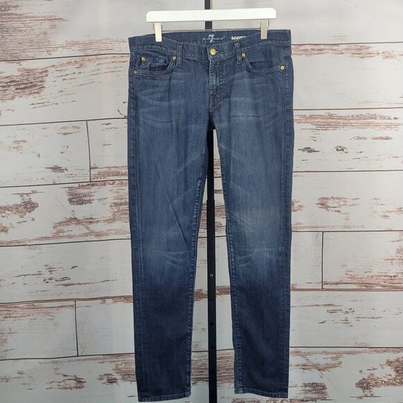7FAM Roxanne Ankle Jeans Dark Wash Size 32 - Picture 1 of 9